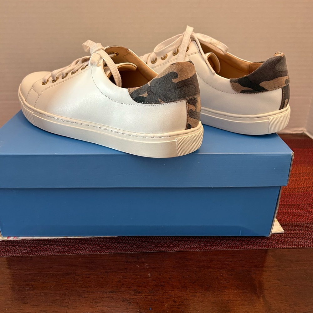 Jack Rogers White Leather Rory Sneakers, 9.5m